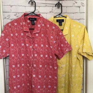 Women’s Denim & Co. embroidered shirt bundle.